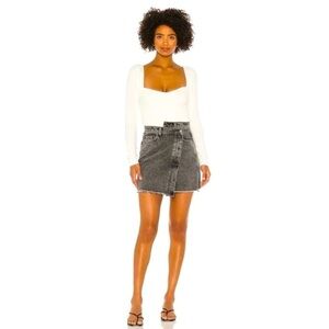 FREE PEOPLE WE THE FREE Parker Wrap Skirt Sulphur Black 24